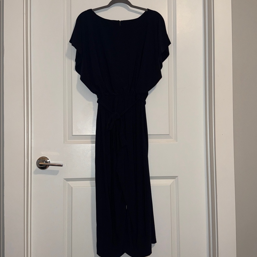Navy Jumpsuit with Batwing Sleeves - Picture 3 of 5